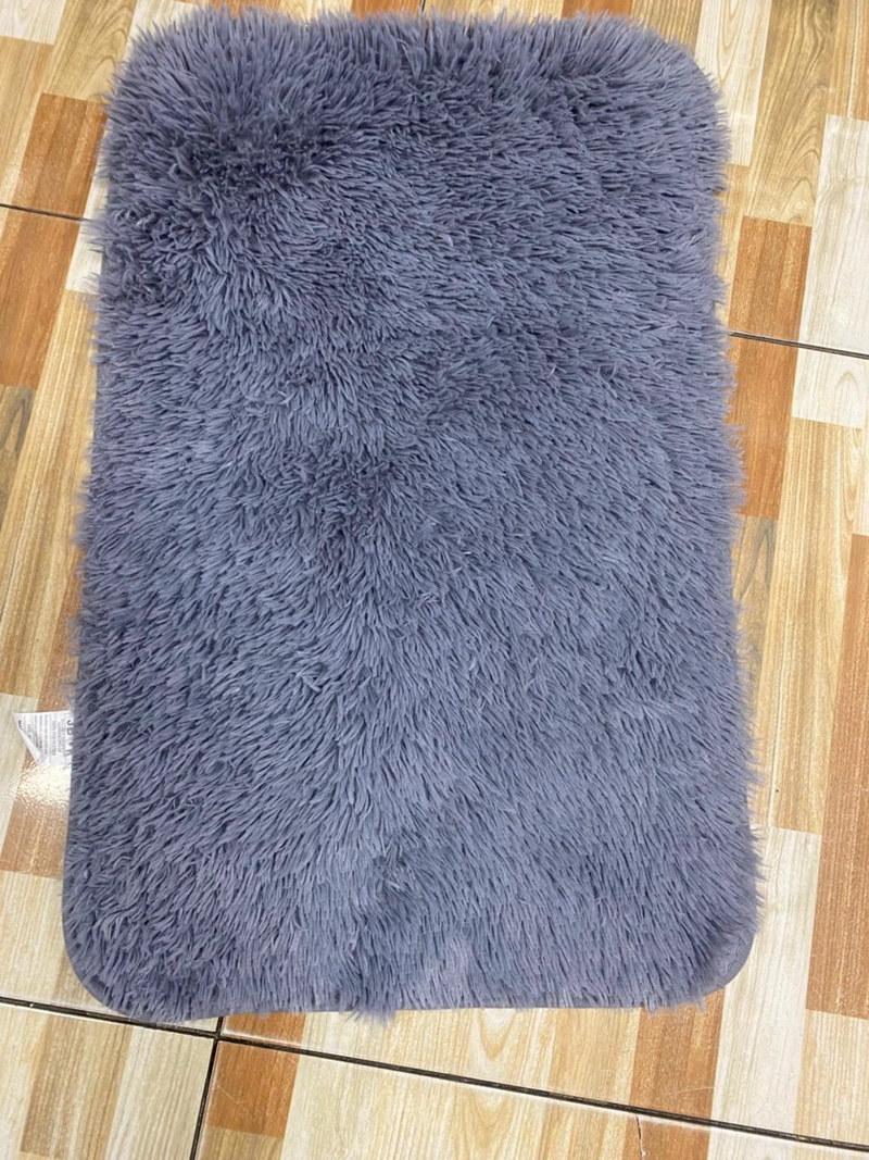 ALFOMBRA PELUDA DE ENTRADA O BAJADA DE CAMA TIPO SHAGGY 50CM X 80CM UNICOLOR TURQUESA - 4