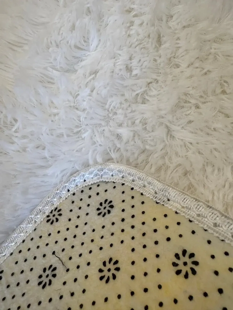 ALFOMBRA PELUDA DE ENTRADA O BAJADA DE CAMA TIPO SHAGGY 50CM X 80CM UNICOLOR TURQUESA - 4