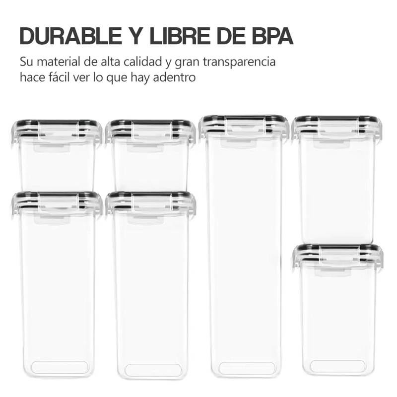 SET DE 7 CONTENEDORES ALMACENAMIENTO HERME TICOS HAUSSEN - 2