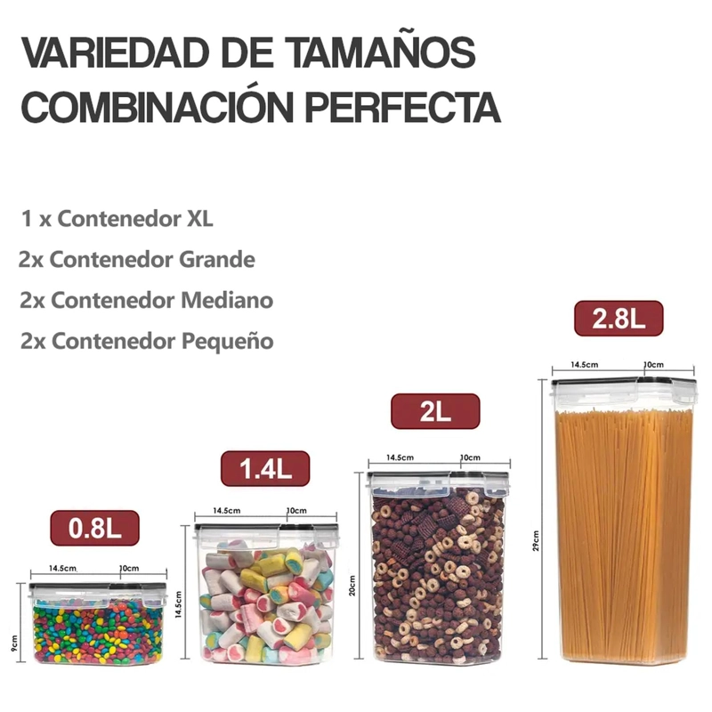 SET DE 7 CONTENEDORES ALMACENAMIENTO HERME TICOS HAUSSEN - 3