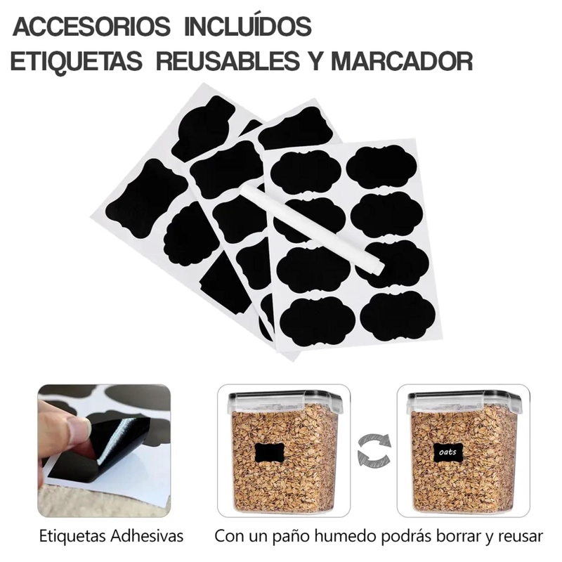 SET DE 7 CONTENEDORES ALMACENAMIENTO HERME TICOS HAUSSEN - 4