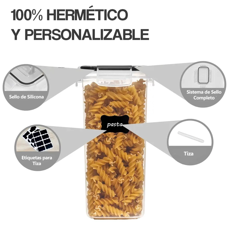 SET DE 7 CONTENEDORES ALMACENAMIENTO HERME TICOS HAUSSEN - 5