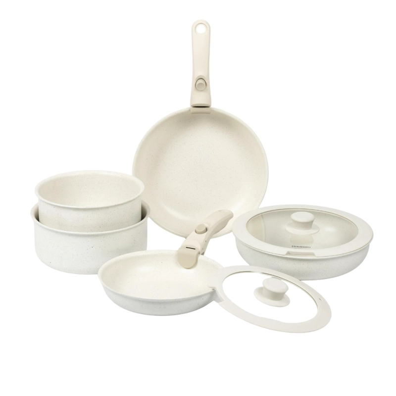 BATERÍA DE COCINA ANTIADHERENTE GRANITO 11 PIEZAS INFINI - 1