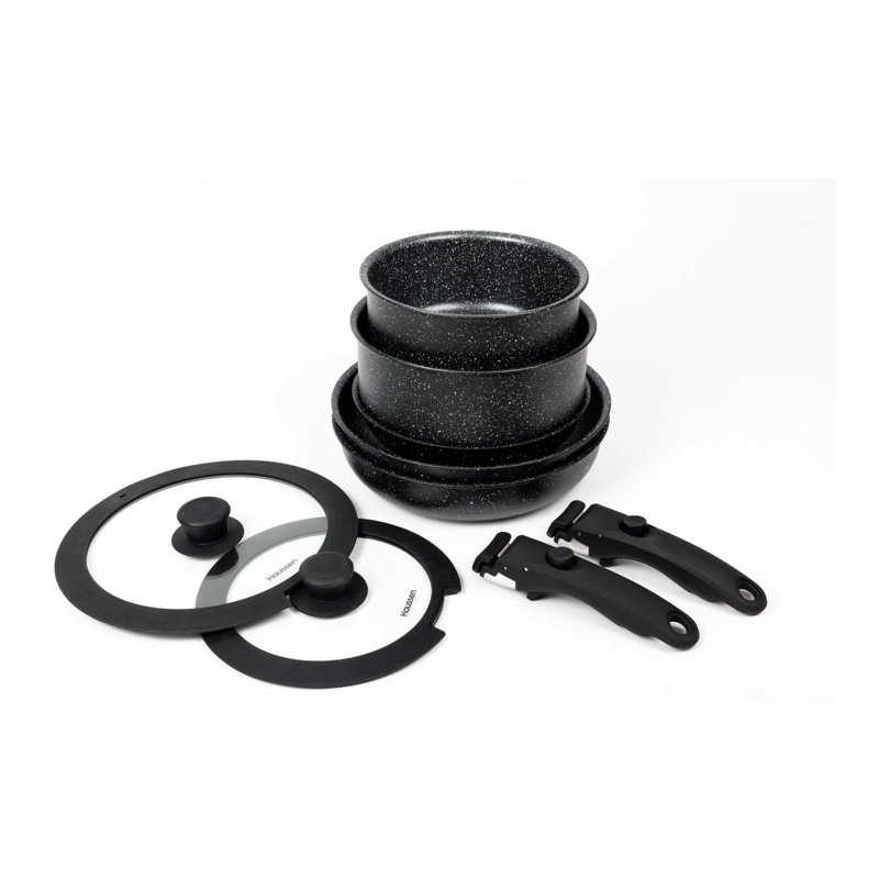 BATERÍA DE COCINA ANTIADHERENTE GRANITO 11 PIEZAS INFINI - 2