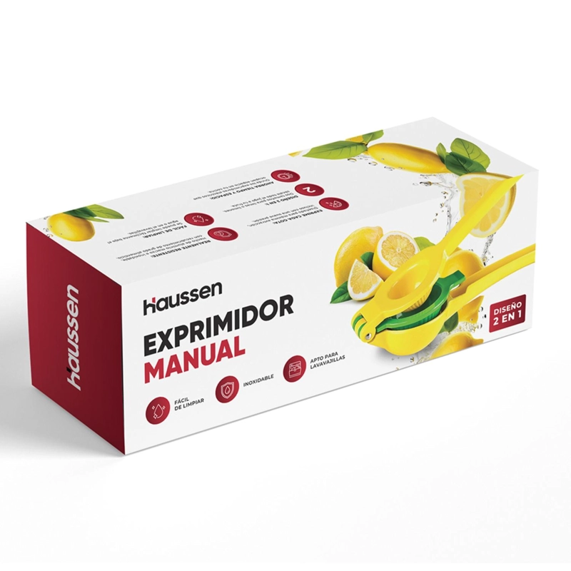 EXPRIMIDOR PRENSA MANUAL DE LIMON 2-EN-1 DE ACERO HAUSSEN - 6
