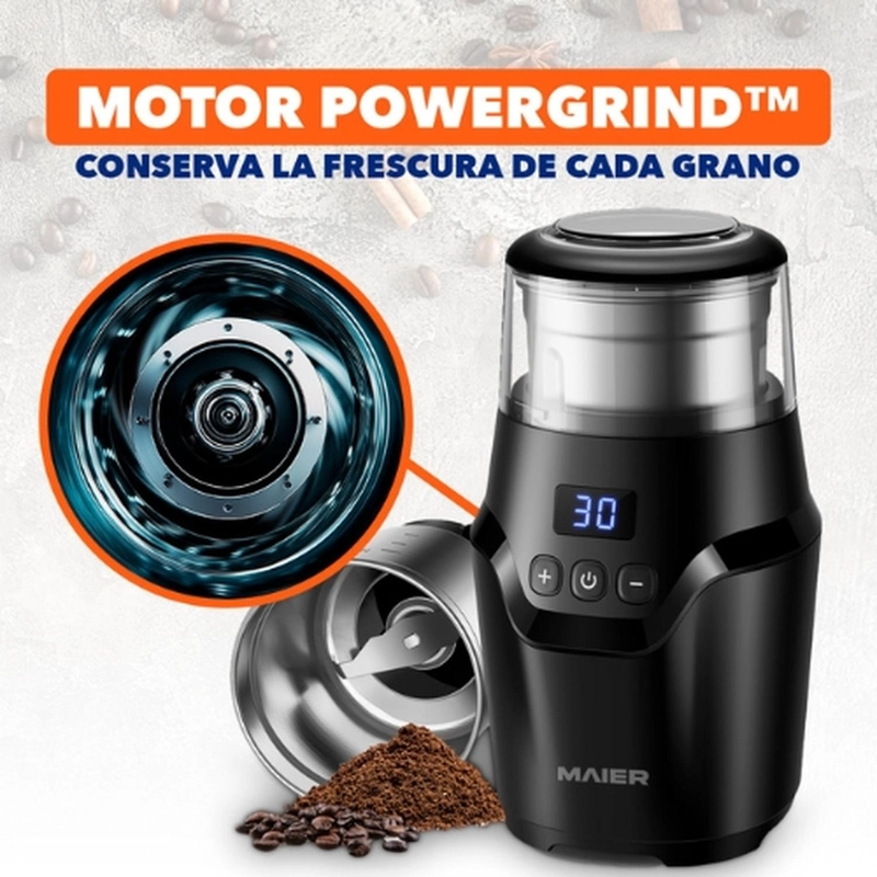 MOLINILLO ELE CTRICO DE CAFE Y GRANOS MOLEDOR MAIER MC200 - 4