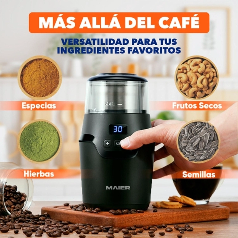 MOLINILLO ELE CTRICO DE CAFE Y GRANOS MOLEDOR MAIER MC200 - 5