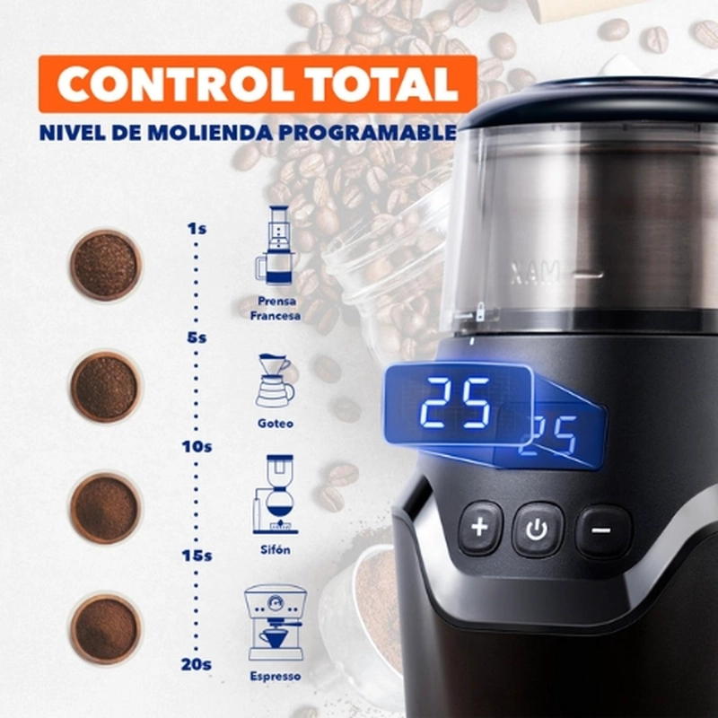 MOLINILLO ELE CTRICO DE CAFE Y GRANOS MOLEDOR MAIER MC200 - 6