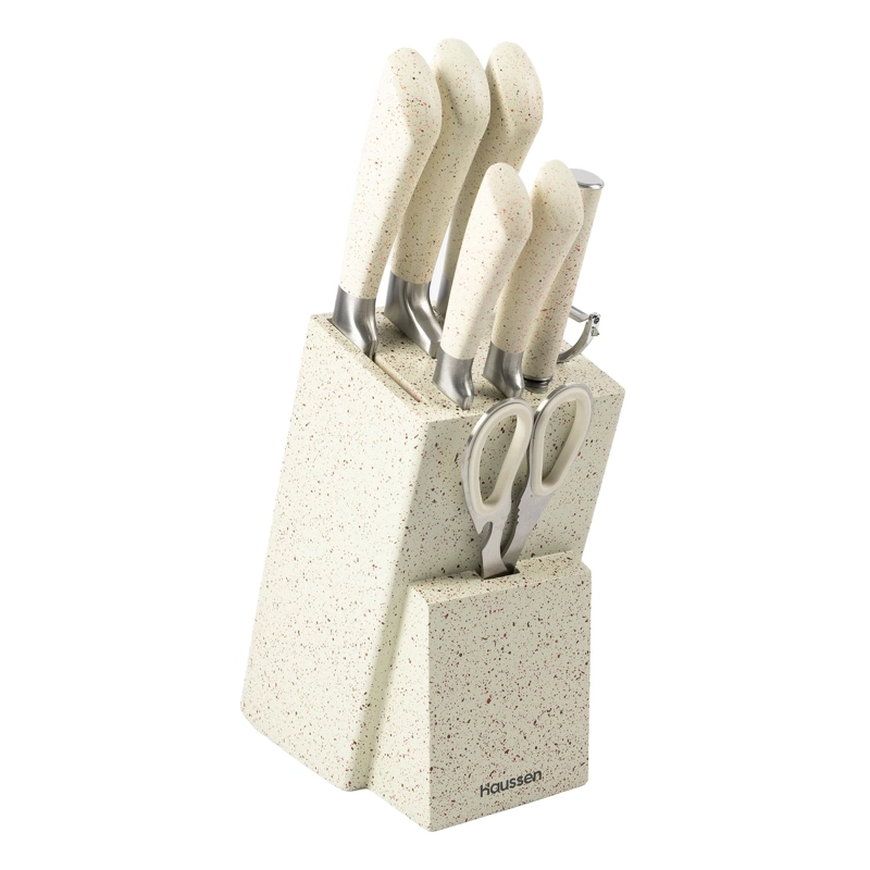 TACO CUCHILLOS ACERO CON TIJERA Y PELADOR INFINI SET 8 PCS - 1
