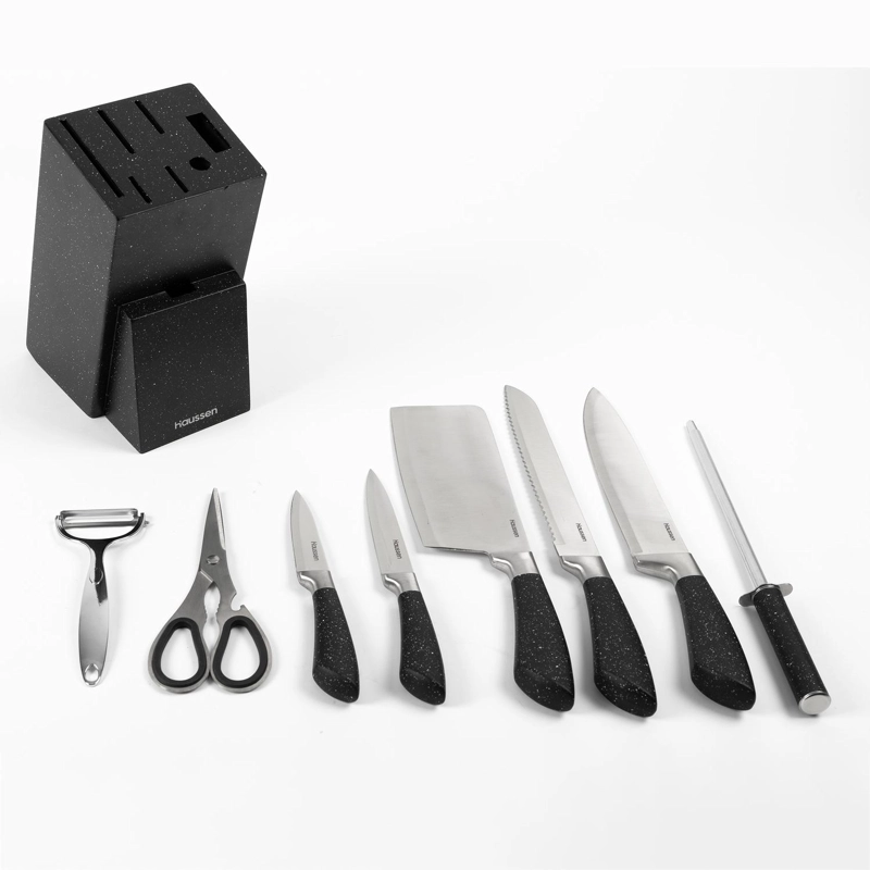 TACO CUCHILLOS ACERO CON TIJERA Y PELADOR INFINI SET 8 PCS - 2
