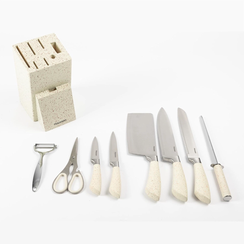 TACO CUCHILLOS ACERO CON TIJERA Y PELADOR INFINI SET 8 PCS - 2
