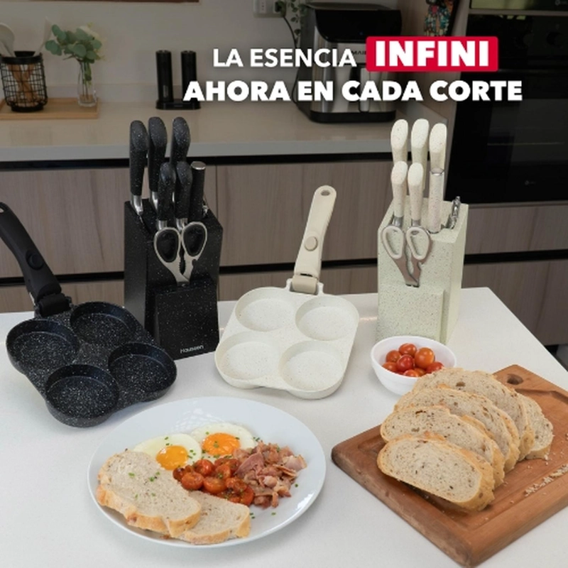 TACO CUCHILLOS ACERO CON TIJERA Y PELADOR INFINI SET 8 PCS - 4