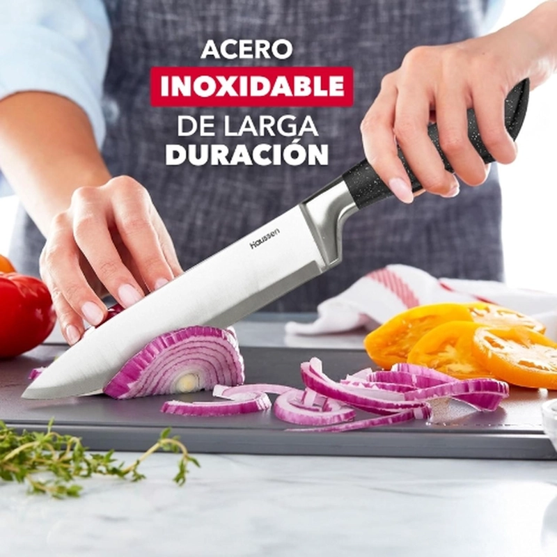 TACO CUCHILLOS ACERO CON TIJERA Y PELADOR INFINI SET 8 PCS - 6