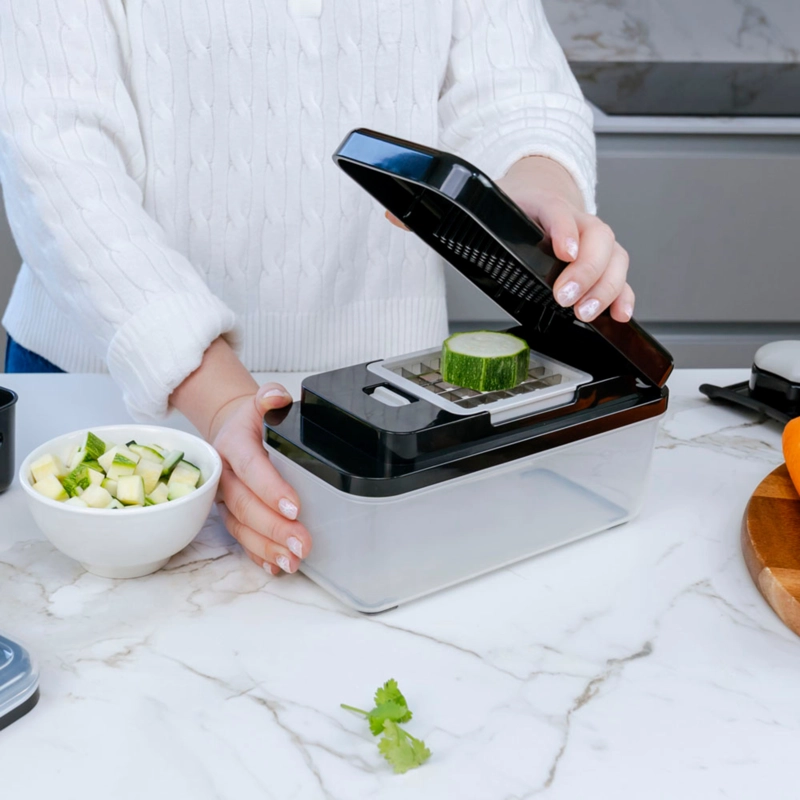 RALLADOR PICADOR CORTADOR FRUTAS VERDURAS MULTIUSO QUICKCHOP PRO - 3