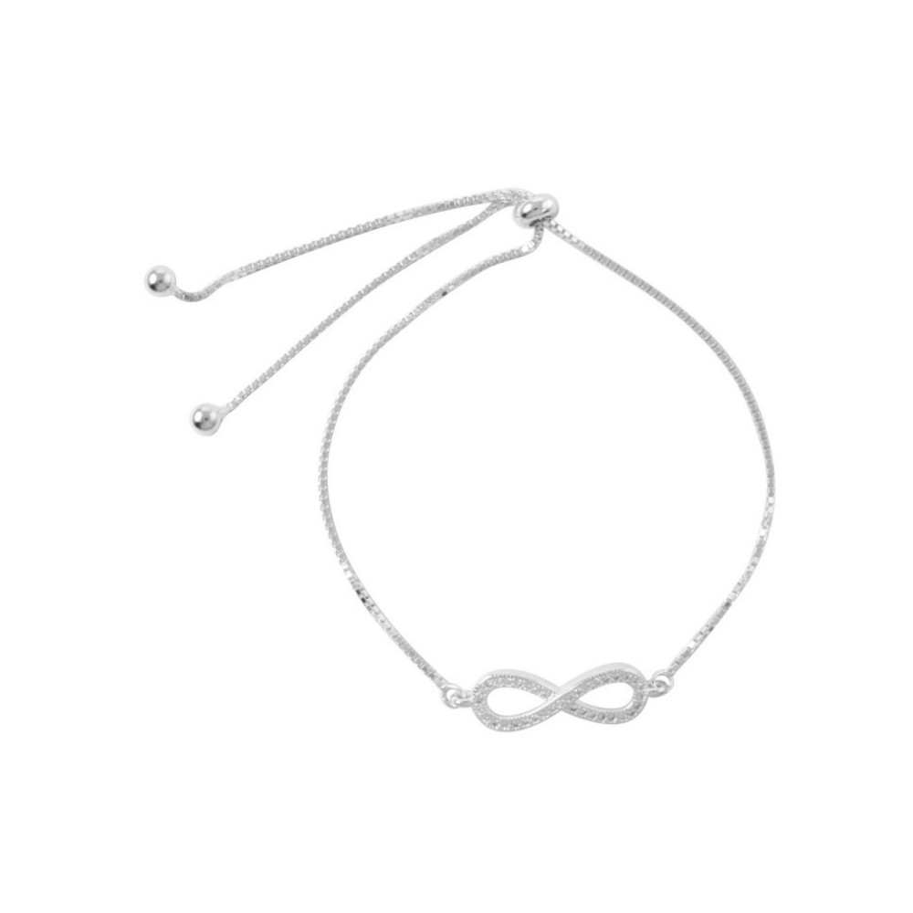 PULSERA FERSHOP AJUSTABLE INFINITO MICRO CIRCÓN PLATA - 1