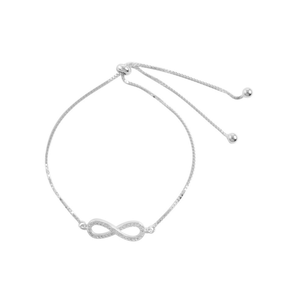 PULSERA FERSHOP AJUSTABLE INFINITO MICRO CIRCÓN PLATA - 2