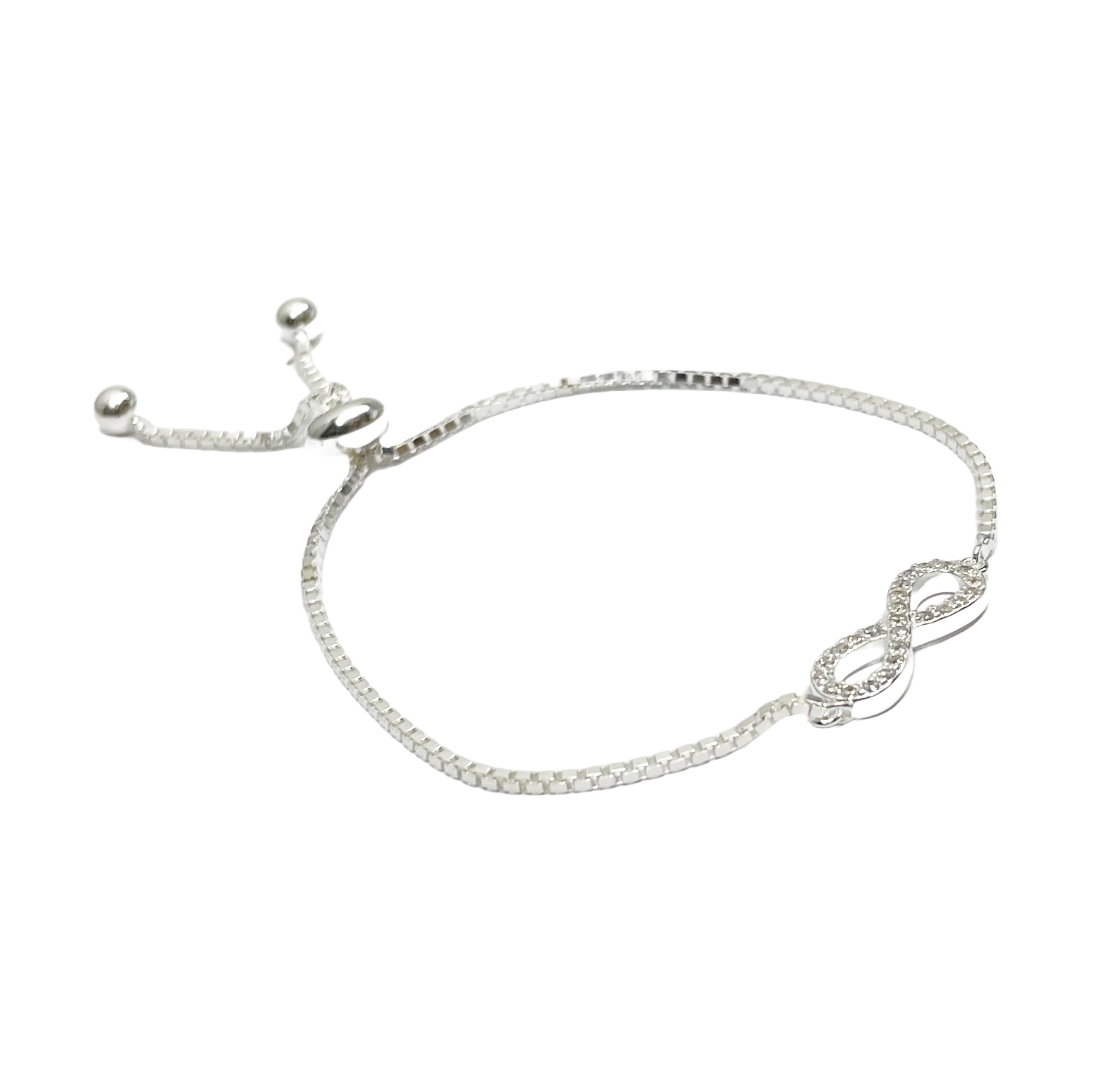 PULSERA FERSHOP AJUSTABLE INFINITO MICRO CIRCÓN PLATA - 4
