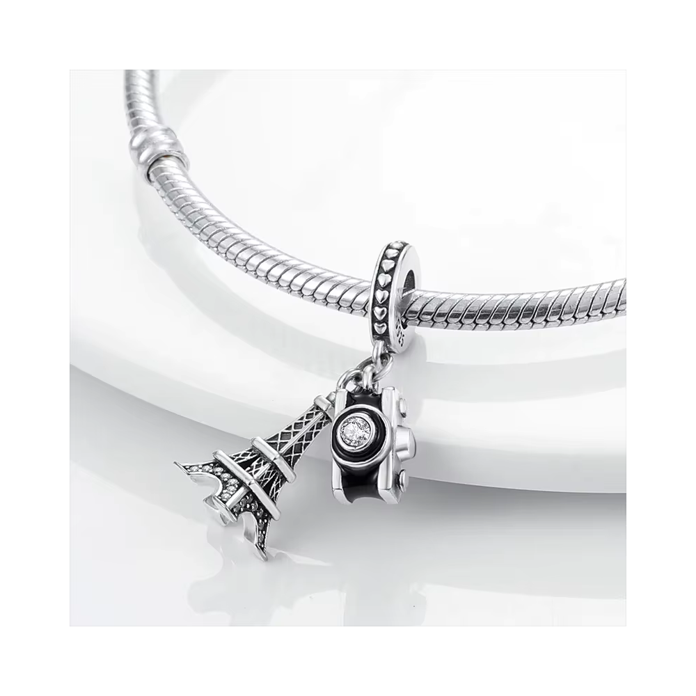 Charm Colgante Torre Eiffel y Camara - 2