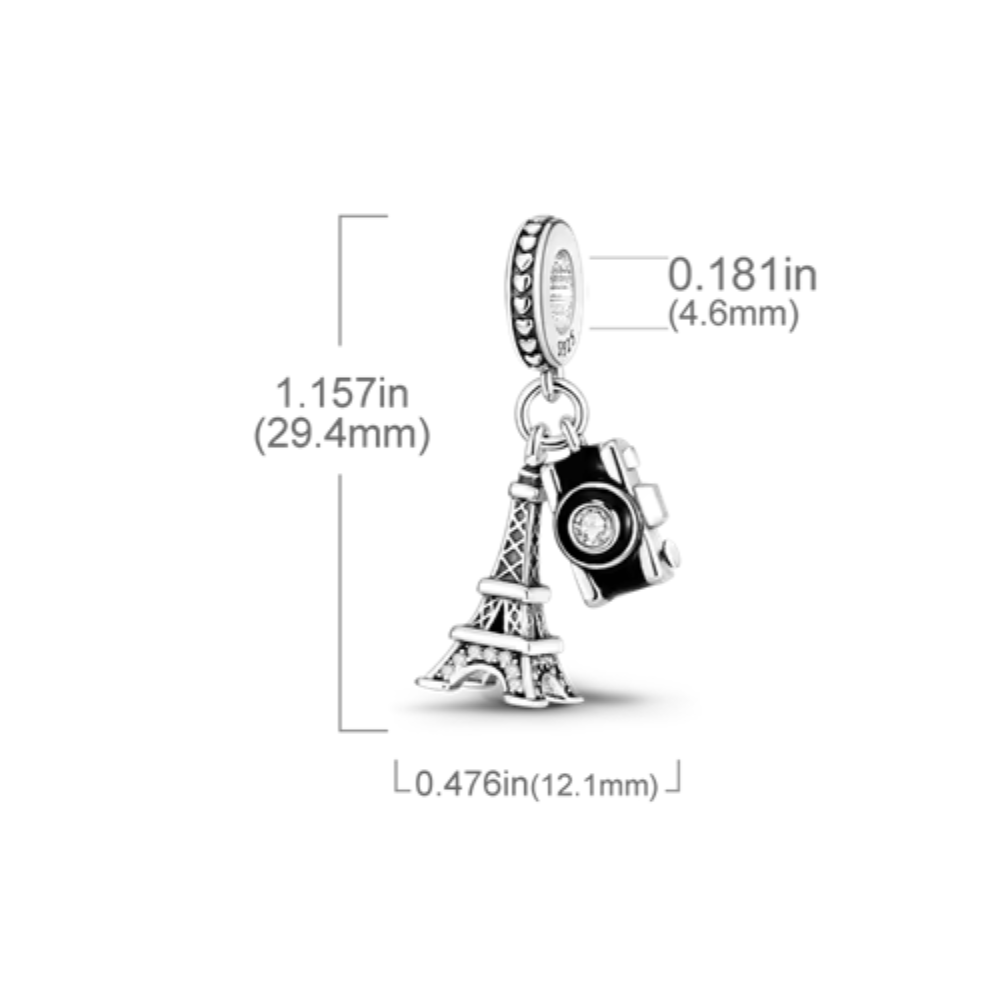 Charm Colgante Torre Eiffel y Camara - 4