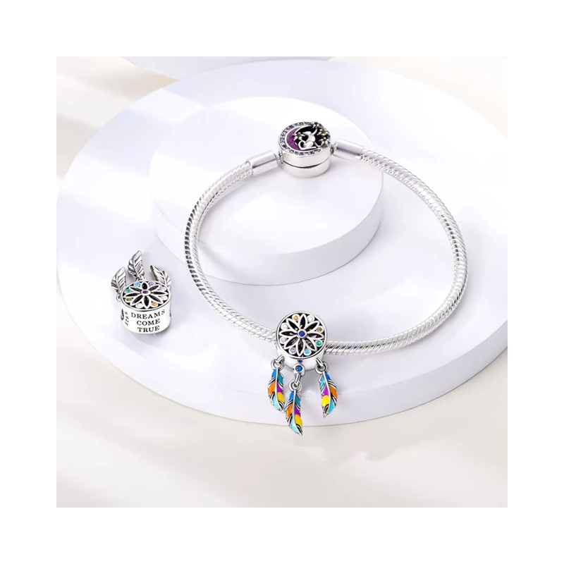 Charm Circular con Circones y Alas Colgantes - 2