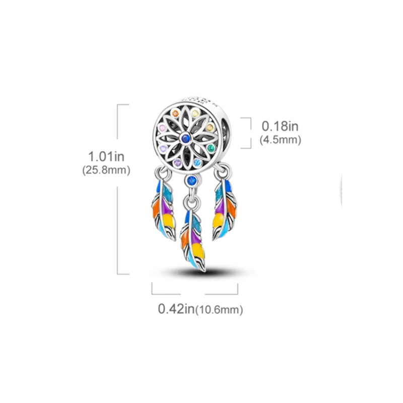 Charm Circular con Circones y Alas Colgantes - 4