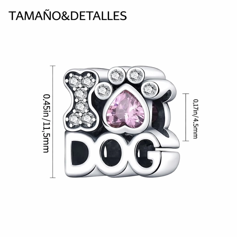 Charm Plateado I Am Dog Con Circones - 4
