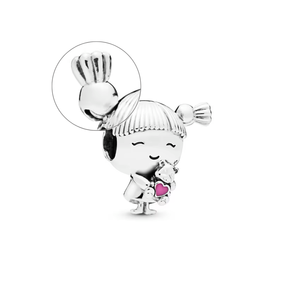 Charm Niña Con Oso de Peluche - 4