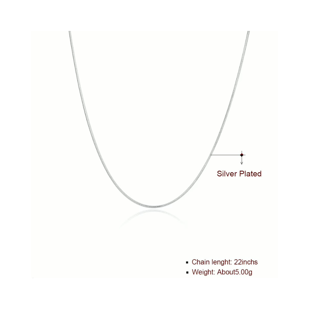 COLLAR ENCHAPADO EN PLATA PLATEADO TIPO SERPIENTE 1.2 MM - 5