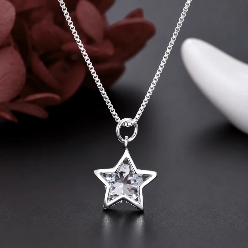 COLLAR PLATA CON ESTRELLA CRISTAL BRILLANTE - 4