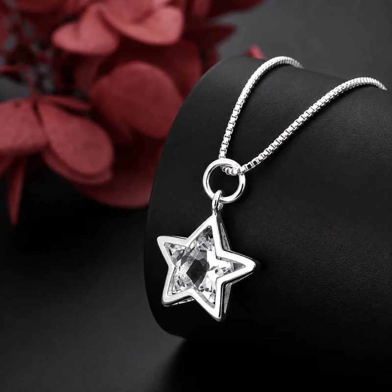 COLLAR PLATA CON ESTRELLA CRISTAL BRILLANTE - 5