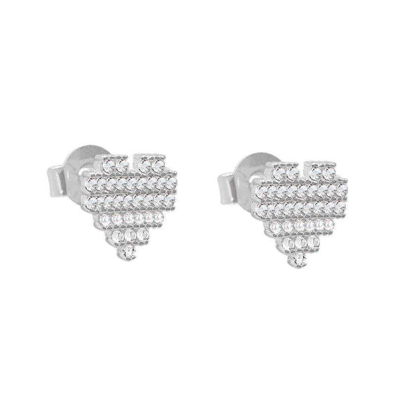 AROS FERSHOP DE PLATA 925 CIRCONES EN CORAZÓN - 1