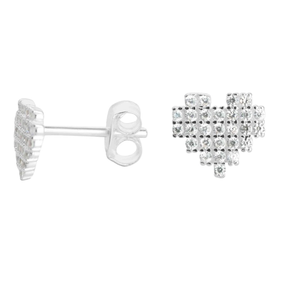 AROS FERSHOP DE PLATA 925 CIRCONES EN CORAZÓN - 2