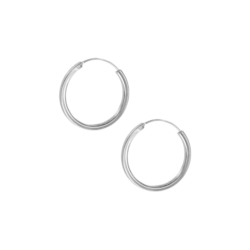 AROS FERSHOP DE PLATA 925 ARGOLLAS LISAS DE BORDE CUADRADO - 1