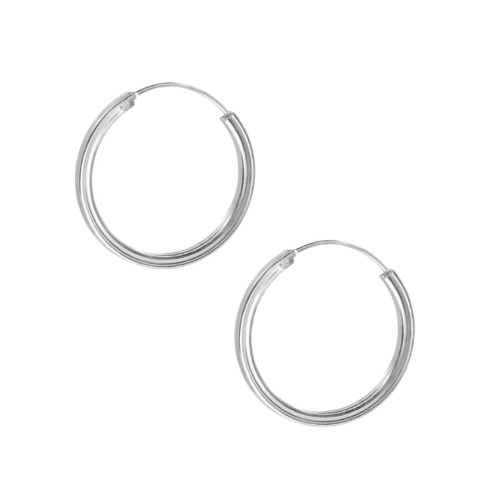 AROS FERSHOP DE PLATA 925 ARGOLLAS LISAS DE BORDE CUADRADO - 2