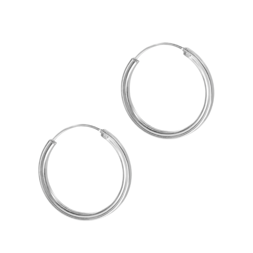 AROS FERSHOP DE PLATA 925 ARGOLLAS LISAS DE BORDE CUADRADO - 3