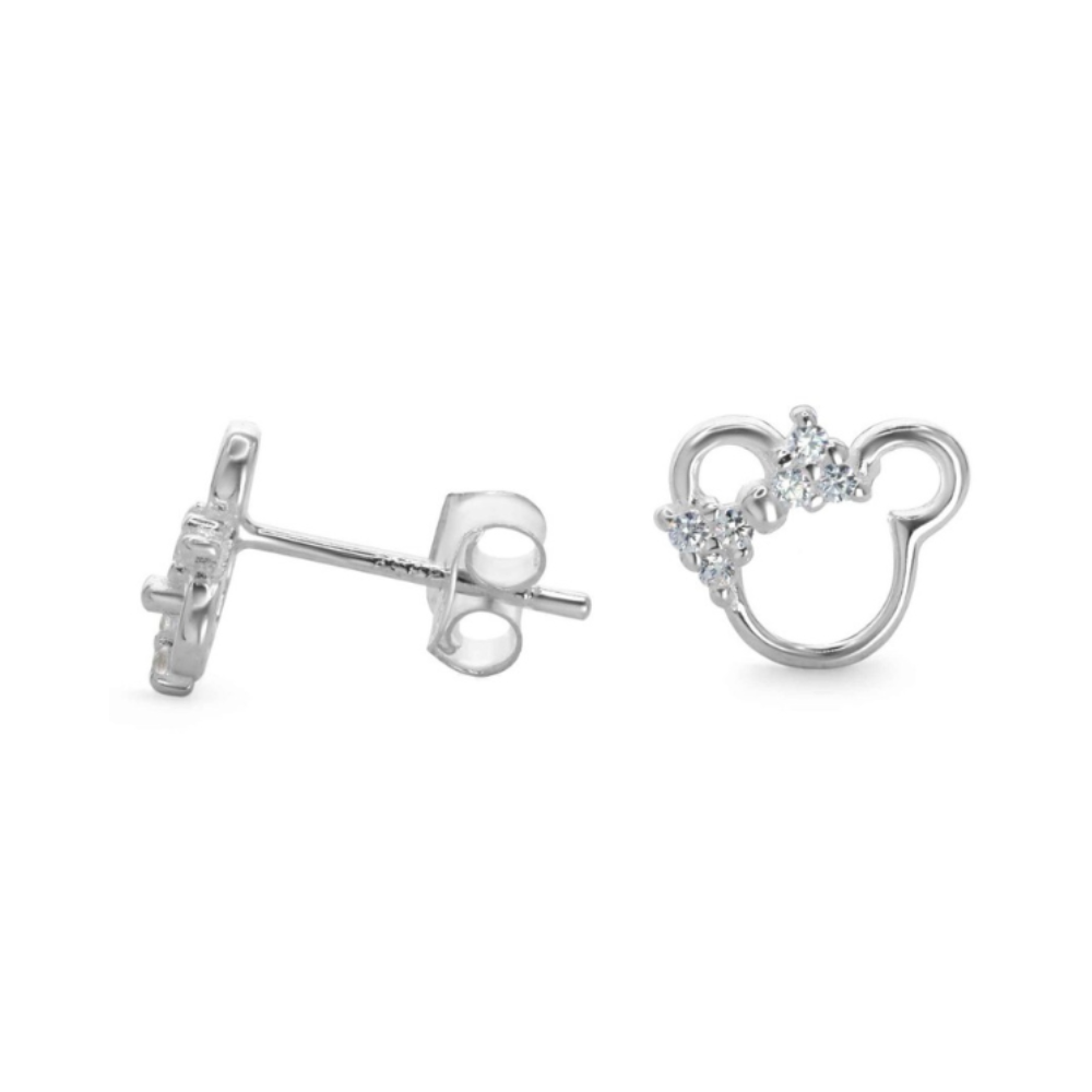 AROS FERSHOP MINNIE MOUSE DE PLATA 925 MODELO MOÑO CIRCONES - 2