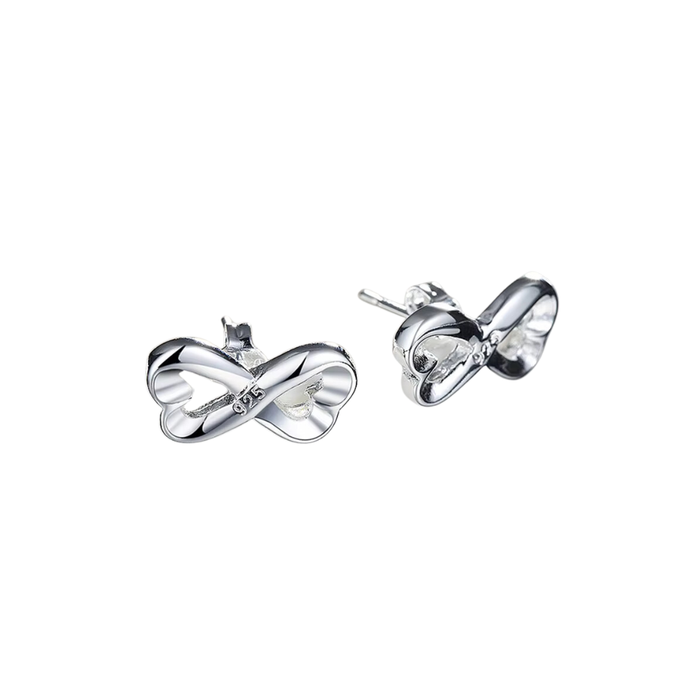 AROS ENCHAPADOS EN PLATA CORAZONES INFINITO - 1