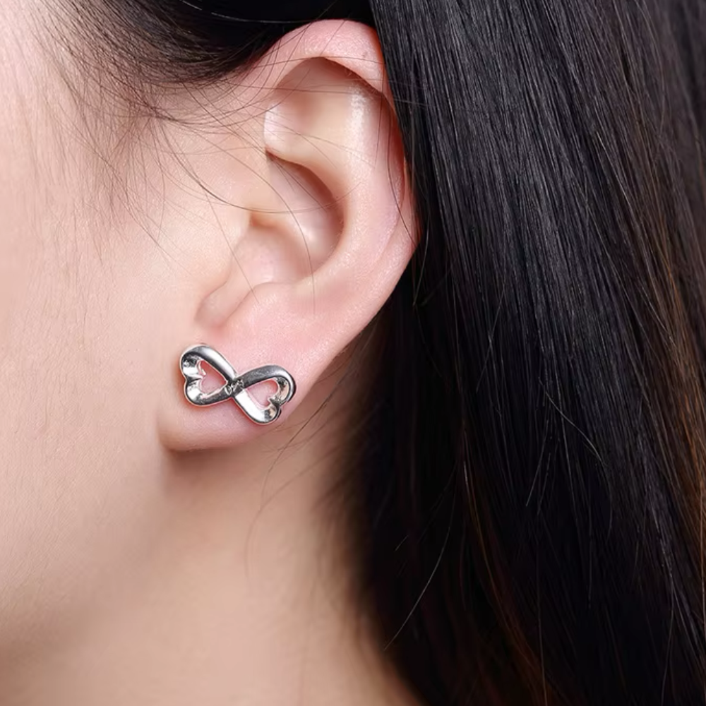 AROS ENCHAPADOS EN PLATA CORAZONES INFINITO - 2