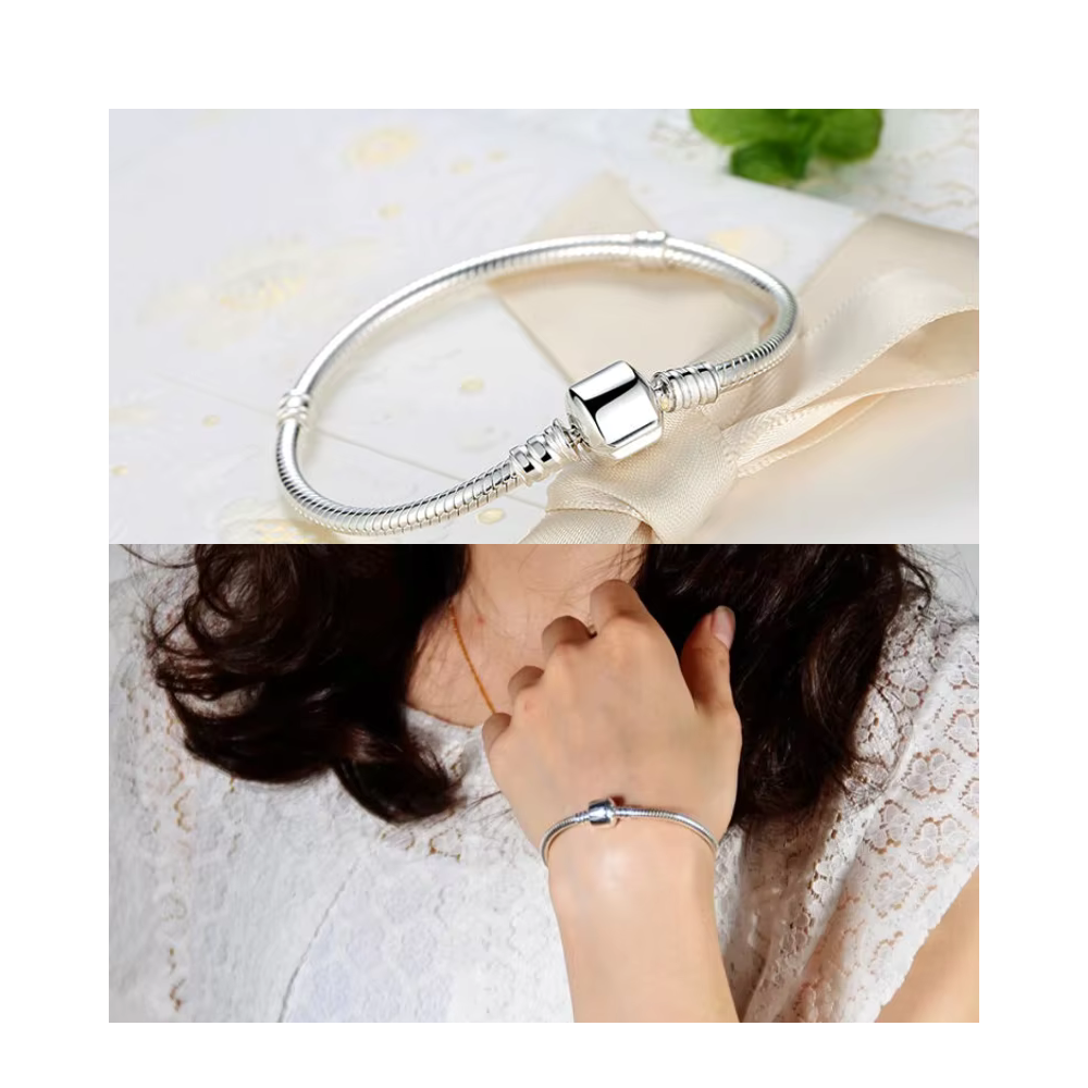 Pulsera Plateada Para Charms o Dijes 19 Cm - 4