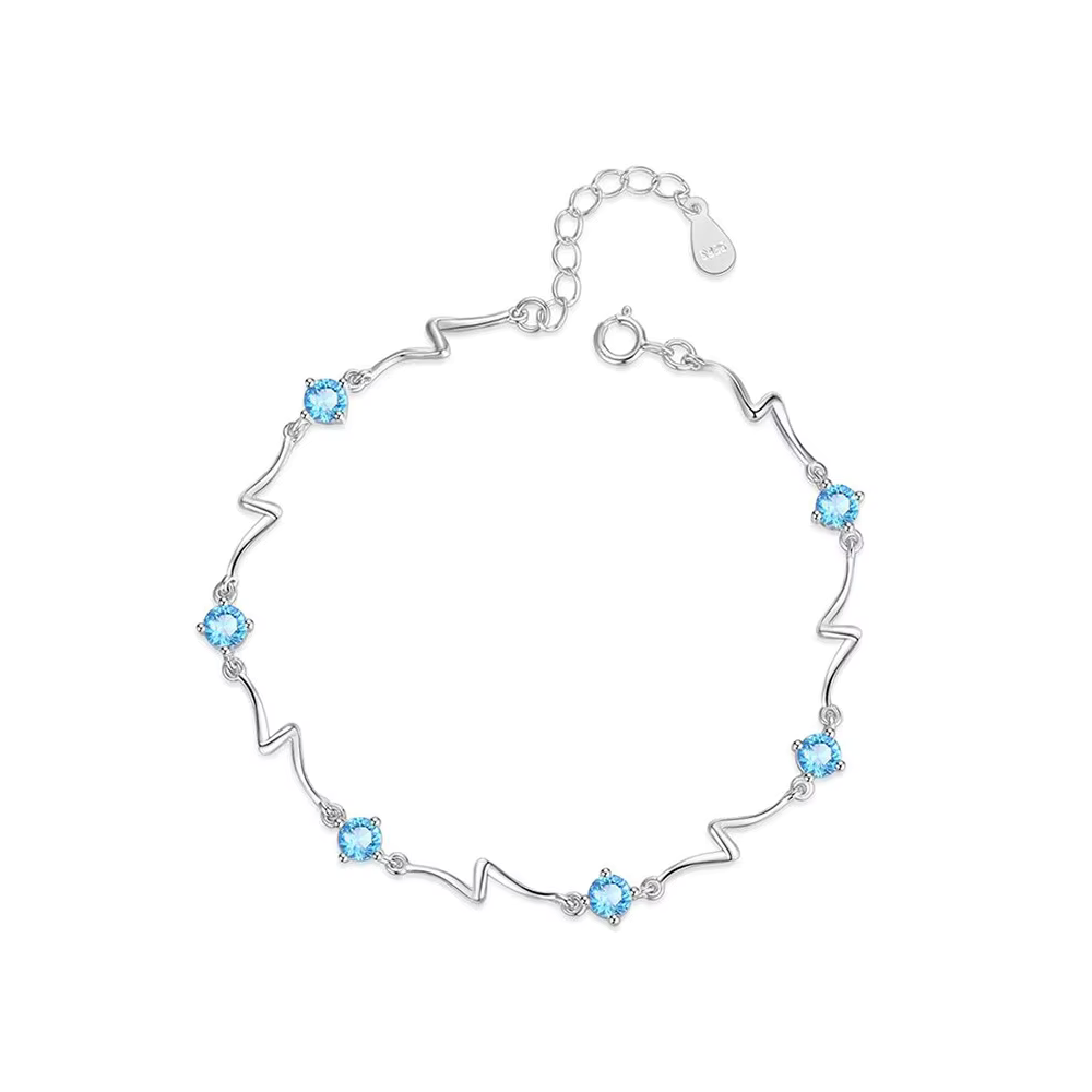 PULSERA OCÉANO CON CIRCONES CELESTE - 1