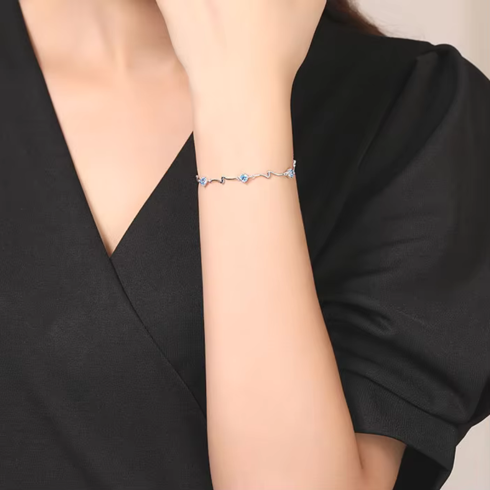 PULSERA OCÉANO CON CIRCONES CELESTE - 3
