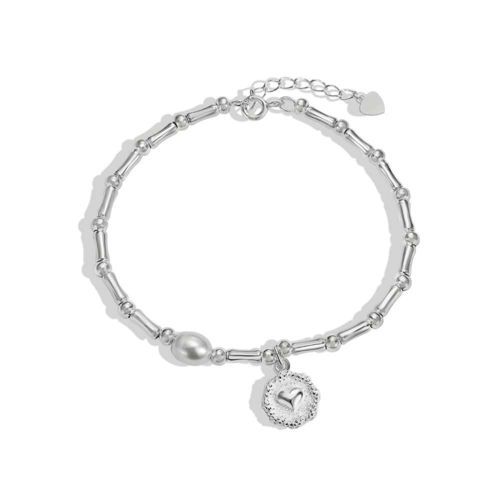 PULSERA CORAZON CUENCAS BASTONES CON PERLA - 1