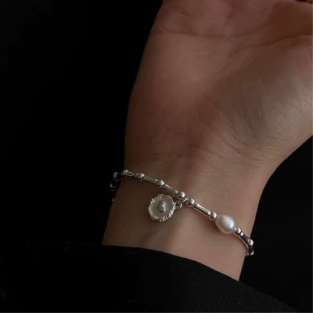 PULSERA CORAZON CUENCAS BASTONES CON PERLA - 4