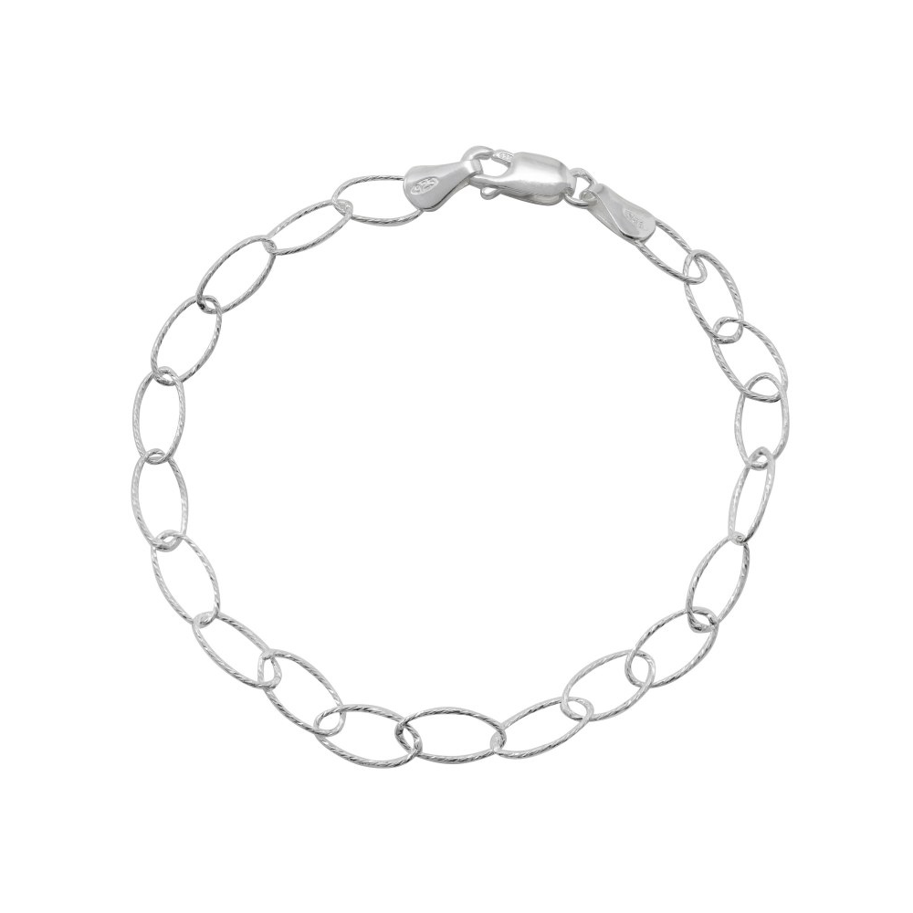PULSERA DE PLATA OVALADA TORCIDA - 1