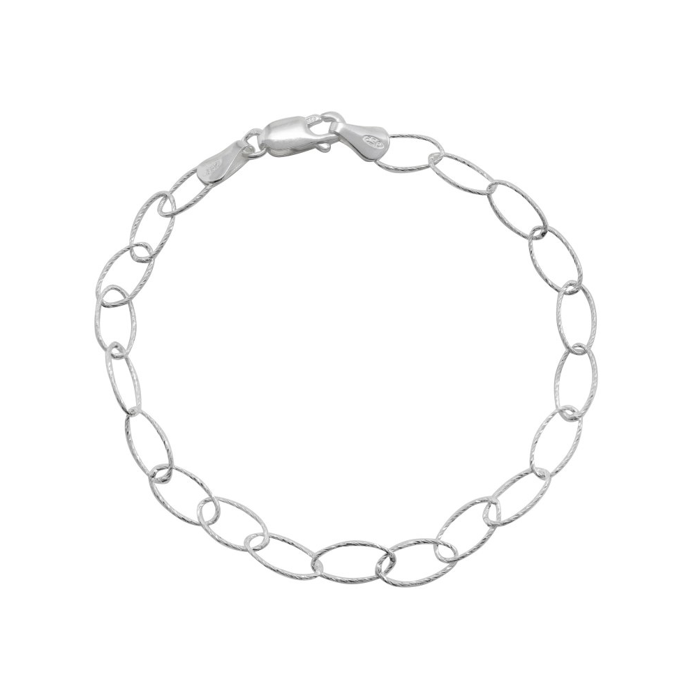 PULSERA DE PLATA OVALADA TORCIDA - 2