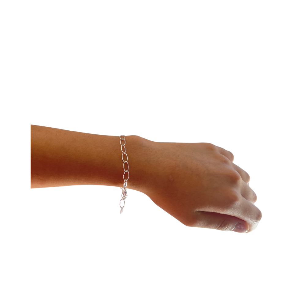 PULSERA DE PLATA OVALADA TORCIDA - 3