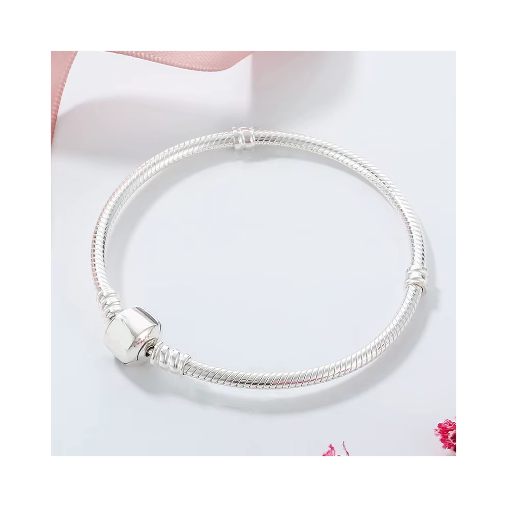 PULSERA PLATEADA PARA CHARMS O DIJES 17 CM - 3