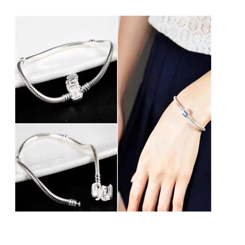 PULSERA PLATEADA PARA CHARMS O DIJES 18 CM - 5