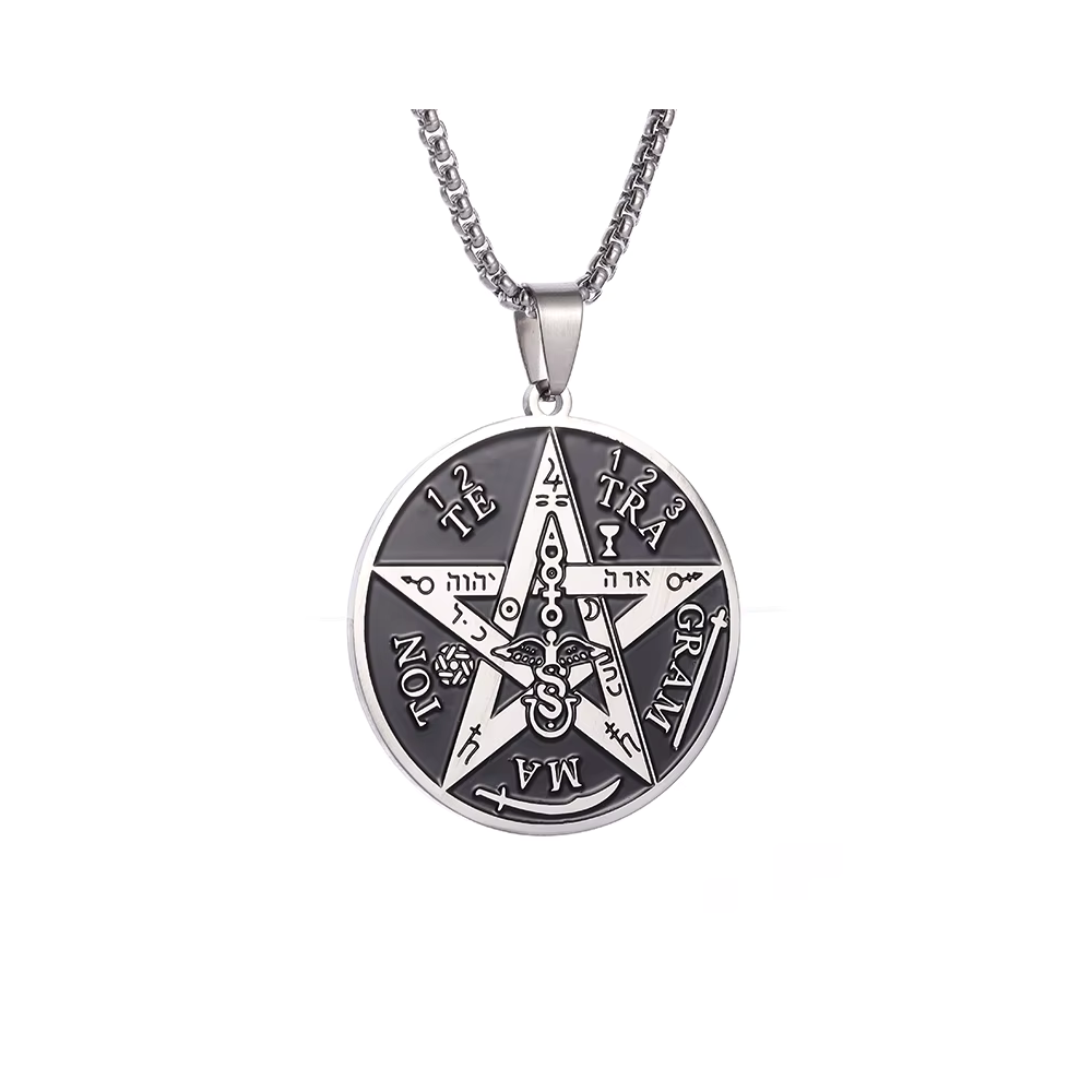 COLLAR DE ACERO COLGANTE TETRAGRAMMATON - 1