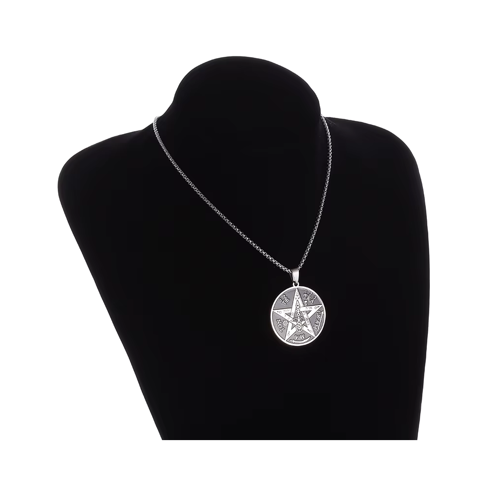 COLLAR DE ACERO COLGANTE TETRAGRAMMATON - 2